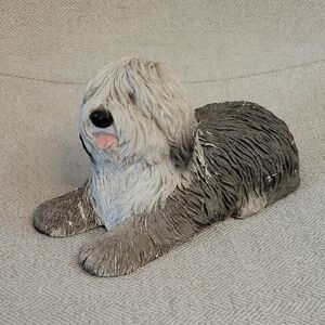 VINTAGE SANDICAST OLD ENGLISH SHEEPDOG SCULPTURE